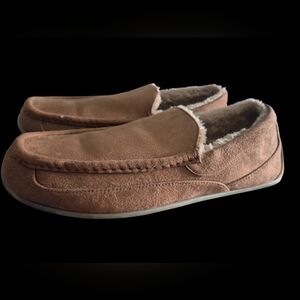 Deer Stags Men's Spun Faux Fur Lined S.U.P.R.O. Sock Tan Comfort Slippers- Sz 12